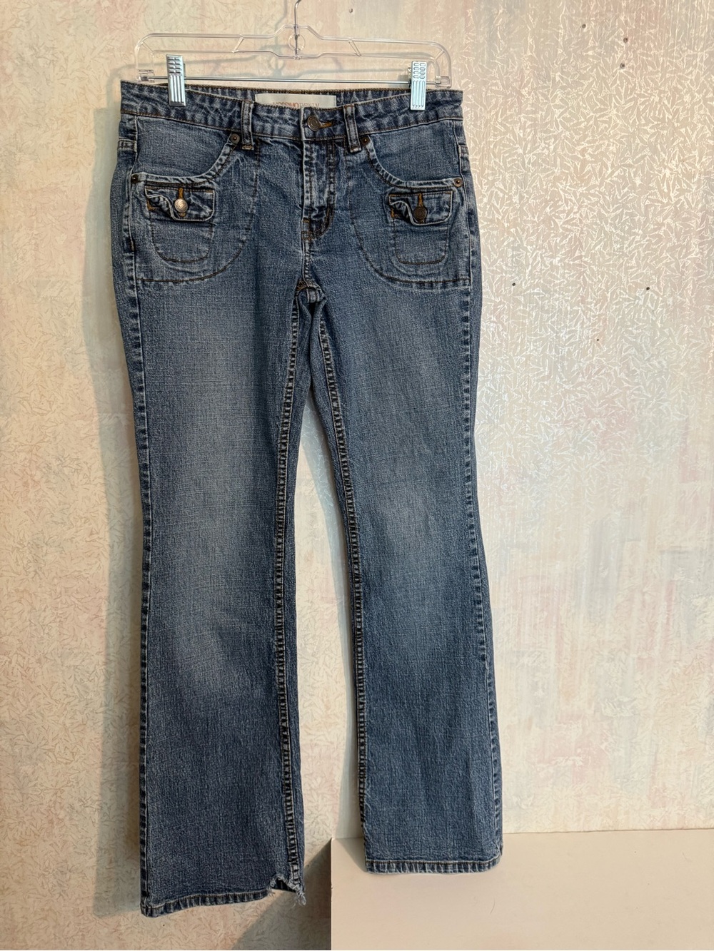Mossimo Supply Co Junior Button 5 Pockets Blue Bootcut Jeans Sz 9